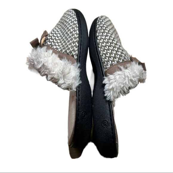 Isotoner Tweed Slippers 9.5-10 memory Foam faux fur - Picture 4 of 5